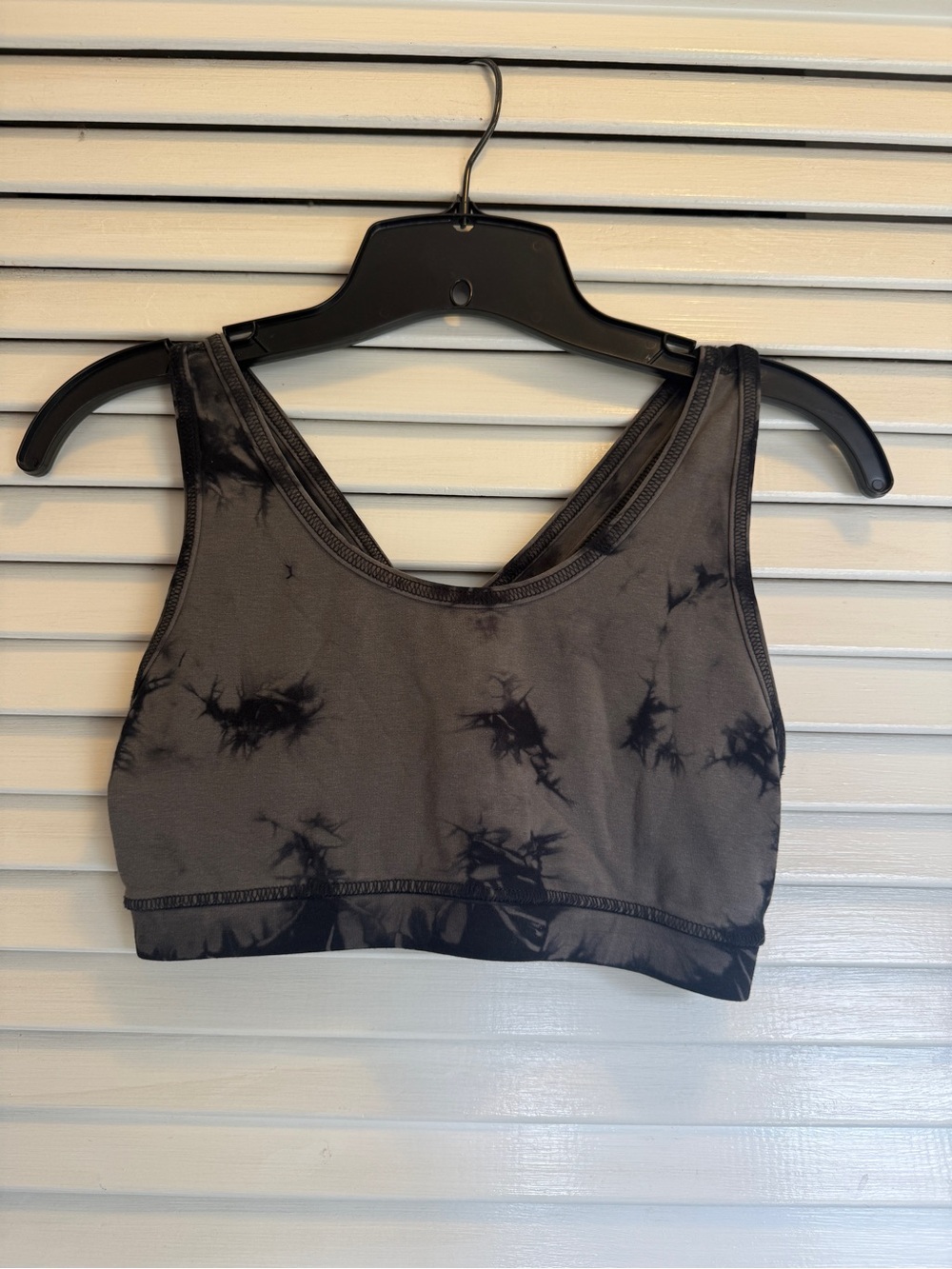 Gray Tie-Dye Sports Bra